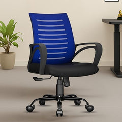 beAAtho® Verona Mesh Mid Back Ergonomic Office Chair with 3 Years Limited Warranty - Adjustable Height, Strong Metal Base, Revolving Study & Computer Chair for Work from Home (Grey)