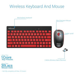 Portronics Key2 Combo Wireless Keyboard and Mouse Set,with 2.4 GHz USB Receiver,Silent Keystrokes,1200 DPI Optical Tracking,Compact Design,Multimedia Keys for PC,Laptop & USB Supported Devices(Grey)