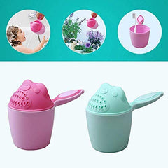 SYGA 2 Pcs Plastic Baby Shampoo Cup Baby Shower Water Scoop Children Water Scorpion Baby Bath Tumbler (Pink and Green)
