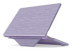 ProElite Case for MacBook Air 13.6 inch 2022 2023 2024 2025 Release M5/M4/M3 A3113 M2 A2681 with Touch ID, Fabric Material Hard Shell with Slim TPU Bumper and Fold Kickstand, Purple