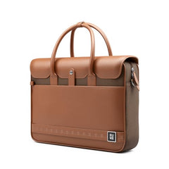 EUME Aristo Laptop Bags for Men & Women Office Use| with Padded Compartment | Vegan Leather & Nylon Fabric | Fits Up to 15.6" Laptop & MacBook, 13L, Rustic Brown