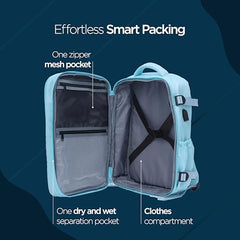 Acer Estilo Premium 15.6 Inch Blue Color Backpack I Water Resistent Polyester I Expandable, 2 Zipper Front Pocket, 2 More Compartment for Laptop and Other Accessories I USB Charging I Strolley Strap