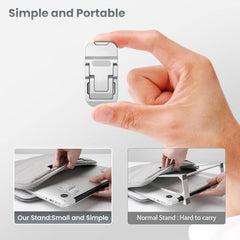EDNITA ( 2Pcs Mini Laptop Stand for Desk | Portable Metal PC Desk Stand, Aluminium Cooling Pad Mini Clip Compatible with MacBook Apple Laptop, Lenovo, Dell, Hp, Acer & Other Laptops (Black)