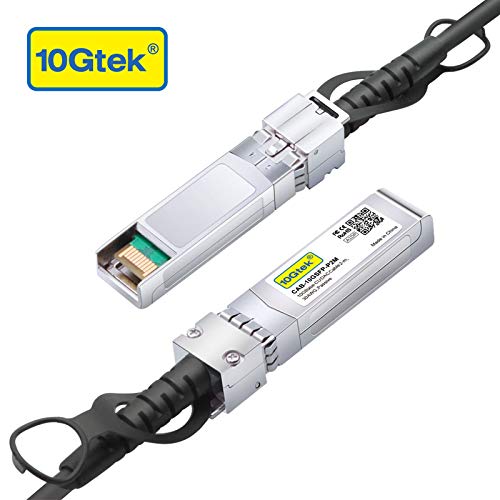 10Gtek 10G SFP+ to SFP+ DAC Cable, 2m(6.6 ft) Passive Direct Attach Copper Twinax Cable for Cisco SFP-H10GB-CU2M, Ubiquiti UniFi UC-DAC-SFP+, Meraki, Fortinet, D-Link and More