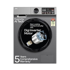 Godrej 9 Kg 5 Star with 5 Years Comprehensive Warranty, Steam Wash, Digi Inverter Motor, 1400 RPM Spin Motor, Fully Automatic Front Load Washing Machine (WFEON ZUS 9014 5.0 IDCRM GLWH, Glacial White)