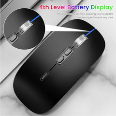 Verilux® Transparent Wireless Bluetooth Mouse with 2.4G USB-C & Bluetooth | [Battery Level Visible] Mouse for Laptop Wireless with 1600DPI Ergonomic Silent for Laptop Wireless, PC, iPad, IOS, Orange