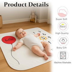 MOMISY Baby Milestone Blanket and Props for Baby's |1 to 12 Months Prop |Baby Bedding |Ac Room Blanket for Summer|Newborn| Infants Winter Blanket(RedBalloon)