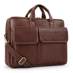 ADISA Laptop Bag for Men - Faux Leather Office Messenger Briefcase with Laptop Compartment for Work, Business, Corporate & Professional Use (LB6055)