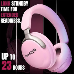 GameSir Newly Launches Echo Plus: Premium Over-Ear Wireless Bluetooth Headphones Deep Bass, Passive Noise Cancellation, Built-in Mic,5 Hours of Music & Talk Time, for Adults Men & Women (White)