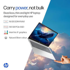 HP 15 (i5 14th Gen), Intel Core 5-120U, 16GB RAM, 512GB SSD, FHD, Anti-Glare, 15.6''/39.6cm, Win11, M365 Basic(1yr), Office24, Silver,1.59kg, fd0664TU, FHD Camera w/Shutter, Backlit Laptop