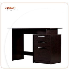 DeckUp Turrano Engineered Wood Study Table and Office Desk (Dark Wenge, Matte Finish)