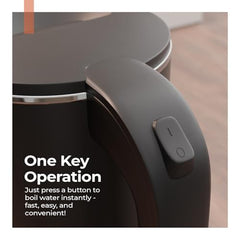 Lifelong Electric Kettle 1.5 litre | 1500W Stainless Steel Kettle with Double Wall & Cool Touch Body | Multipurpose Electric Kettle | 360° Swivel Base, Auto Shut Off & Overheat Protection (Black)