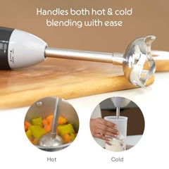 Borosil Smartblend Hand Blender with 800ml Beaker | 300W Silent DC Motor, Detachable & Washable Blending Rod | Stainless Steel Stem for Hot/Cold Blending, Anti Splash | 1 Year Warranty