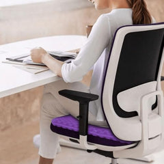 FOURTHSKY Silicone Gel Seat Cushion, Rectangular Office Chair, Car Seat & Wheelchair, Orthopedic Pressure Relief, Non-Slip Washable Cover, Ergonomic, Home, Travel, Desk Chair