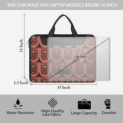 Tabelito Laptop Sleeve Bag 13" to 15.6 inch for Women Jute and Vegan Leather Office Everyday Handbags