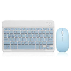 Bluetooth Keyboard and Mouse Combo Rechargeable Portable Wireless Keyboard Mouse Set for Apple iPad iPhone iOS 13 and Above Samsung Tablet Phone Smartphone Android Windows (Gradient White Purple)