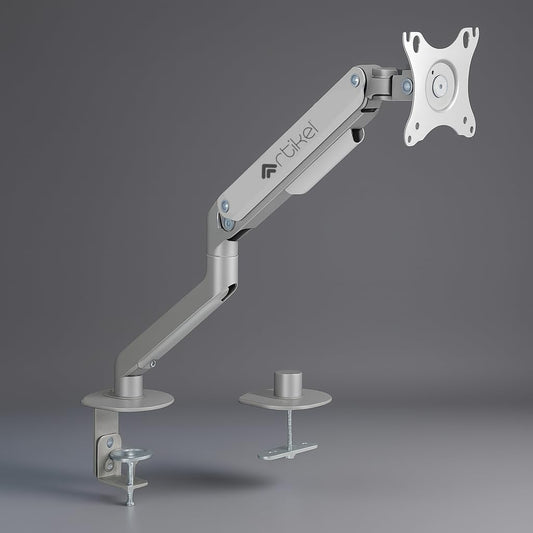 ARTIKEL Monitor Desk Mount Adjustable Spring Assisted Monitor Arm VESA Mount with C Clamp Grommet Mounting Base Computer Monitor Stand (Sleek White, Single)