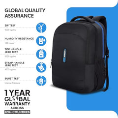 American Tourister Dolph+ 01 | 33L Backpack | 17" Laptop Bag | 3 Compartments | College & Office Backpack for Men and Women | Black | 1 Year Global Warranty