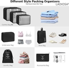 Ladiosa® Nylon Travel Organizer, Packing Cubes for Travel, Travel Essentials, Packing Cubes, Packing Bags for Clothes, Travel Organizer for Women, Packing Bags, 2.8x19.2 cm, Blue