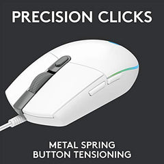Logitech G102 Light Sync Gaming Mouse with Customizable RGB Lighting, 6 Programmable Buttons, Gaming Grade Sensor, 8K DPI Tracking,16.8mn Color, Light Weight - Black