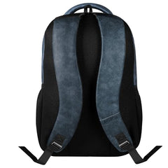 BIGBERRY Rodeo 2.0 Leatherite Faux Leather Laptop Backpack for Men & Women | Water Resistant 2 Compartment Casual Daypack | 15.6 Inch Laptop Bag for Office, College, Travel & Daily Use, Navy Blue