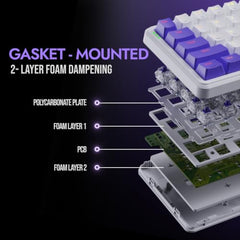 Kreo Hive 65 Wired Mechanical Gaming Keyboard | 65% Layout | Gasket Mount | Metal Volume Knob | Pre-Lubed Linear Switches | RGB Backlit | Type-C | Mac & Windows Mode