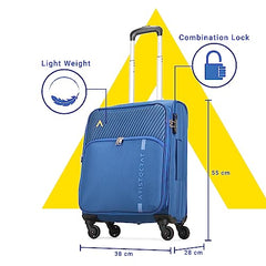 Aristocrat Duralite Set of 3 Soft Case (S+M+L) Trolley Bags, Red | 8-Wheels, Spacious, Zipper Expander, Front Pocket, Polyester Case, Combination Lock, Travel Luggage, 3-Year Global Warranty