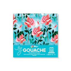 Zen Sangam Express your Mind - Square Gouache Glued Watercolor Sketch Paper Pad - 300 Gsm - Cold Pressed - 24 Sheets - Rough Grain Surface - Size (10.5Cm X 10.5Cm) - Gouache Book