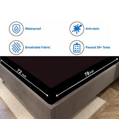 La Verne 100% Waterproof Premium Cotton Feel Mattress Protector Queen Size 78 x 60 Inches | Breathable and Hypoallergenic Ultra Soft Fitted Bed Protector Cover
