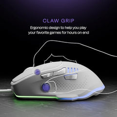 Kreo Hawk Gaming Mouse with Programmable Buttons & RGB Lighting | Top Pixart Sensor | Adjustable DPI with 1.5m Long Braided Cable and Optical Sensor | Lightweight & Durable (Hawk- Black)