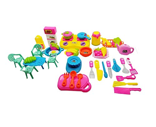 SYGA Little Chef Cookware Pretend Kitchen Play Set Toy with Accessories for Kids (50 Pcs)