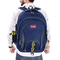 ROZEN 46 cms School Bag Class 5-12 Large 4 partition Laptop Collage Office Travel Backpack Unisex (GREY)