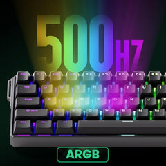 MONSGEEK FUN60 Pro Rapid Trigger Gaming Keyboard 16k Scan Rate SP Magnetic Switch HE Keyboard Wired 60% Black Shine-Through (Glare Magnetic Switch)