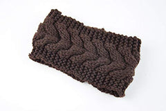 MOMISY HeadBand Wool Blend for Girls and Women (Geometric, Brown)