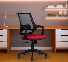 MRC Mono Ergonomic Office Chair (Mid-Back) – Revolving Breathable Mesh Desk Chair for Work from Home & Study–Lumbar Support & Heavy Duty Nylon Base (Grey & White)