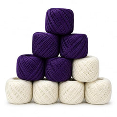 Crochet Cotton Thread Yarn Combo, 10 Rolls for Knitting, Crochet, Embroidery and Craft Making, Soft Decorative Thread for Handmade DIY Projects, Yellow & Green