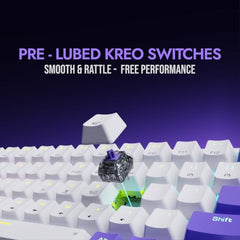 Kreo Hive 65 Wired Mechanical Gaming Keyboard | 65% Layout | Gasket Mount | Metal Volume Knob | Pre-Lubed Linear Switches | RGB Backlit | Type-C | Mac & Windows Mode