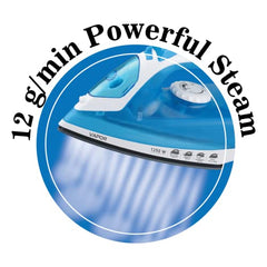 Havells Vapor 1250 Watts Steam Iron With Teflon Coated Sole Plate, Self Cleaning Function, Vertical & Horizontal Ironing & 2 Years Warranty. (Blue), Abs