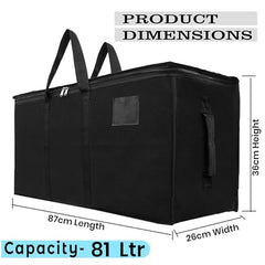 Storite Jumbo Super-Size 81 L Canvas Moisture Proof Heavy Duty Storage Bag | for Toys/Stationery/Blankets/Clothes/Moving Bags MultiPurpose With Strong Reinforced Handles Rectangular Cream (87x26x36 cm)