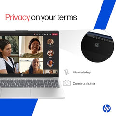 HP 15 Smartchoice, Intel Core Ultra 5 125H 12 TOPS, 24GB DDR5 (Upgradeable) 1TB SSD,Anti-Glare, FHD, 15''/39.6cm,Win11, M365*Office24, Silver, 1.65kg, FD1458TU, FHD Camera w/Shutter, Backlit AI Laptop