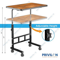 Multi-Purpose Laptop Table, Study Table| Heavy Duty Bed Table| Adjustable for Height, Portable for Office, Work Form Home | DIY Table, Easy to Asembl(Black Ajustable)