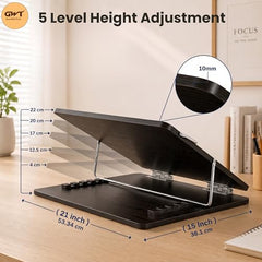 Premium Foldable Laptop Table with Adjustable Angle for Home, Study & Office Use (White, 15x21, Wooden)