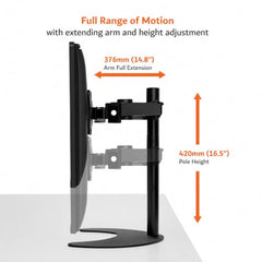 Artikel Double Monitor Desk Mount | Adjustable Heavy Duty Monitor Arms | VESA Mount with C Clamp & Grommet Mounting Base | Computer Monitor Stand for Screen up to 27 inch | Table Mounted | Black