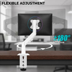STAR WORK Single Monitor Desk Mount for 13–34” Inch Screens, Heavy Duty Adjustable VESA Monitor Arm with C-Clamp & Grommet Base | Full Motion Tilt & Swivel Rotation (Purple Arm Stand)