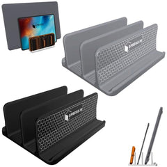 SPROSO QuadNest 4-Slot Vertical Laptop Stand, Black, Pack of 2