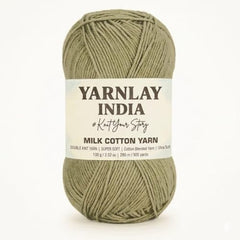 Yarnlay 3 Ply Soft Milk Cotton Yarn for Crochet Knitting, Amigurumi, Punch Needle .DIY Crafts, Summer Wear,Flowers Toys & Cushion Covers 100g (250m) (Shade 34: Grey)