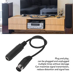 Bewinner 6.35mm Female 1/4" TRS to DIN 5 Pin MIDI Cable Adapter, 1ft 5-Pin Din Male to 6.35mm Female TRS Stereo Audio Cable for Speaker, Amplifier, Mixer to MIDI Keyboard