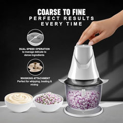 Sujata Chopcraft Electric Chopper 900ml, Vegetable Chopper for Kitchen | Dual Speed | 3200 RPM High Speed Motor | Stainless Steel Blades | Chop, Mince, Whip & Blend | Black