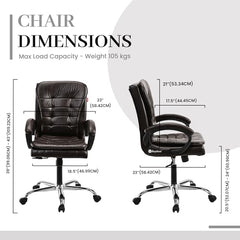 GOYALSON Mesh Back Revolving Chair for Office Home Swivel Desk Chair with Comfortable Seating & Wheels (1, Brown, Standard)