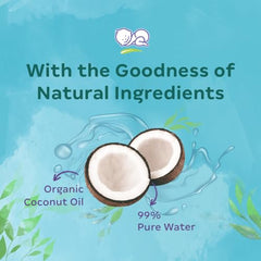 Himalaya Nature Touch Water Wipes for Baby's Sensitive Skin | 72NxPack of 3 | With Organic Coconut Oil | 99% Pure Water | 100% Plant-Based Biodegradable Wipes